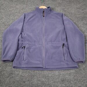 Vintage LL Bean Womens Fleece Jacket Purple Full Zip Casual Outdoor Size‎ Medium